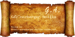 Günszberger Anilla névjegykártya